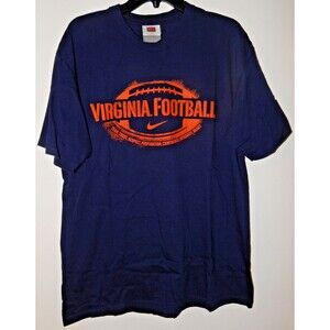 Vintage Nike Virginia Cavaliers Football T-shirt Men's Size Medium Navy Blue